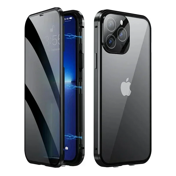 Anti-Peep Double-Layer Metal Full Protection Phone Case~Comes With HD Lens Film & Speaker Dust Protection
