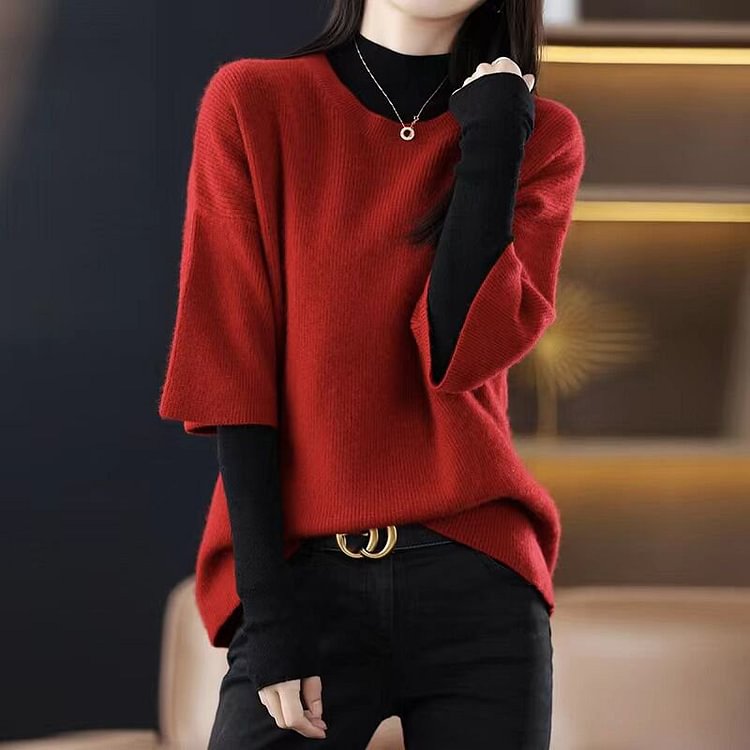 Knitted Batwing Casual Sweater QueenFunky