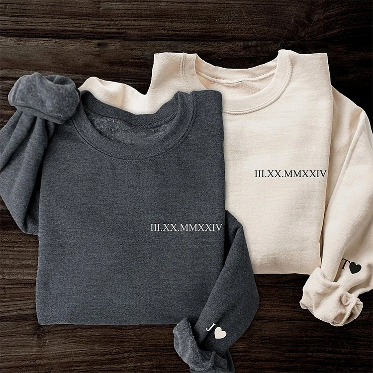 Custom Roman Numeral Date Couple's Crewneck, Custom Gift, Personalized Gift