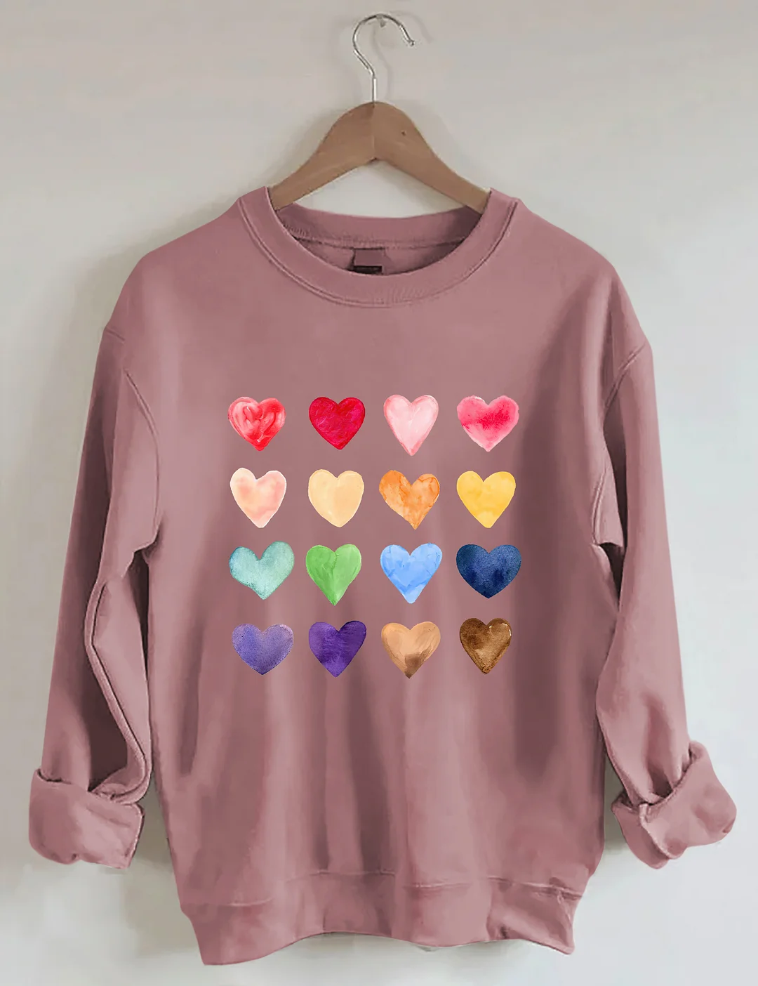 Watercolor Hearts Valentine's Day Sweatshirt
