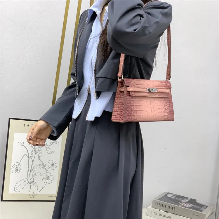 Armpit bag fashionable crocodile pattern KellyBags shoulder handbag women's shoulder bag-vocosishoes