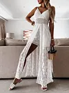 Empire Crochet Sleeveless Jumpsuits