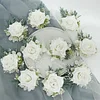 10PCS Babysbreath Rose Corsage Boutonniere Wrist Artificial Flower Wedding Catering Bridal Groom Guests Bouquets 