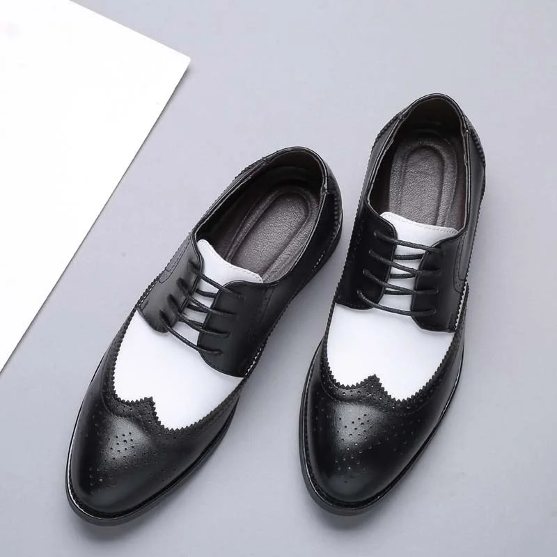 Pointed Split Leather Men's Shoes Breathable With Hole Casual Shoes For Men Fashion Business Man Leather Shoes Plus Size 48