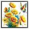 Poppy Butterfly-Partial 11CT Stamped Cross Stitch Bead Embroidery 36*36cm/14.17*14.17in tapestrymarket