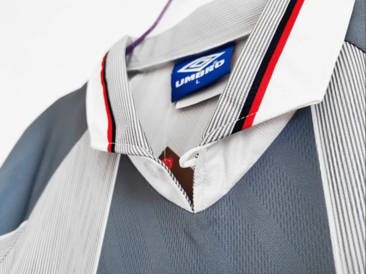 1996 England Away Retro Long Sleeve Men's Football T-Shirt Thai Quality