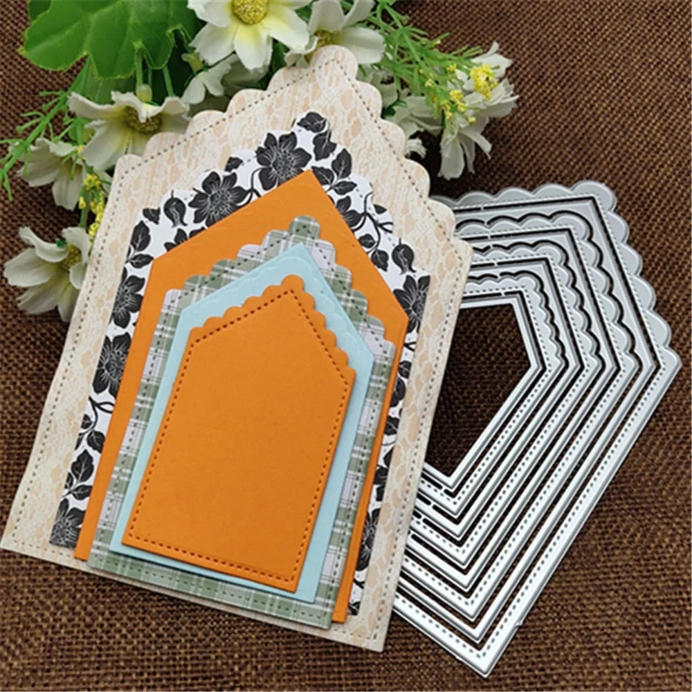 8 Layer label frame card Cutting Dies Stencils For DIY Scrapbooking Decorative Embossing Handcraft Die Cutting Template