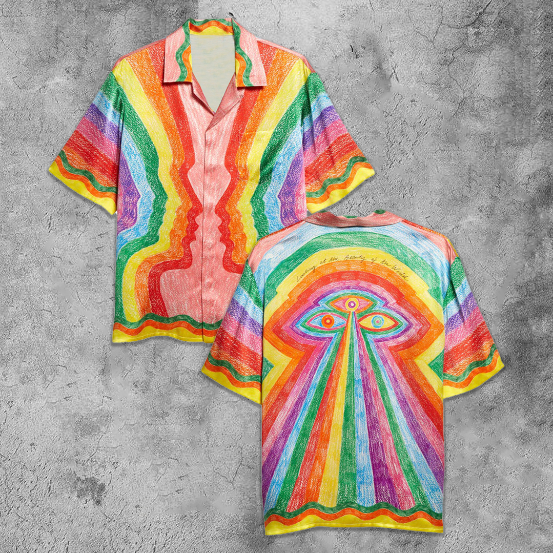 Loveciss®/ Looking At The Beauty Of The World Print Rainbow Shirt