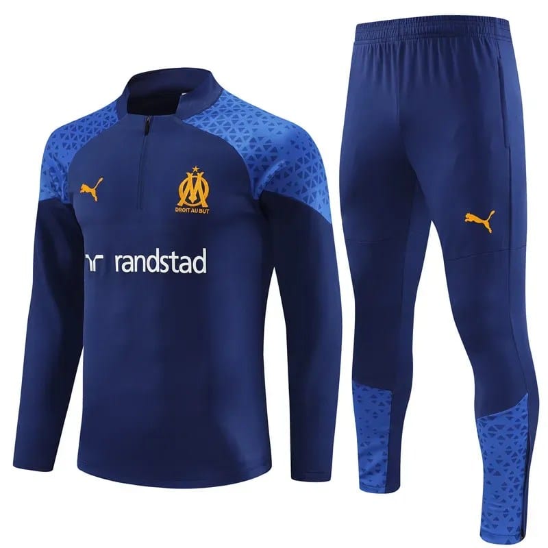 2023/2024 Olympique de Marseille Half-Pull Training Suit Blue Football Jersey mysite