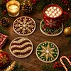 [Upgrade]4Pcs Acrylic Special Shape Xmas DIY Waterproof Diamond Painting Coaster Kit