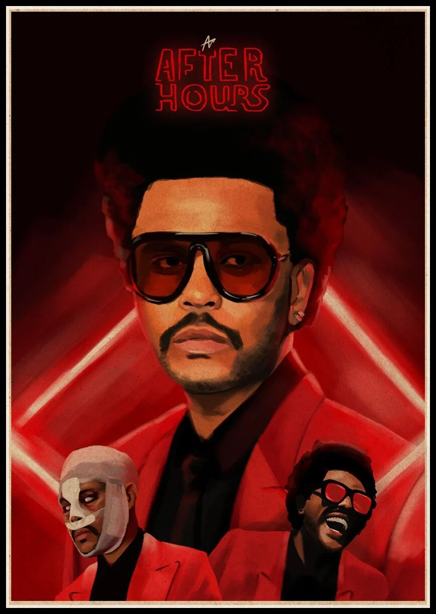 Athvotar Rapper Posters Hip Hop The Weeknd Wiken Potted Brother Quality Vintage Kraft Paper Painting Poster Living Room Wall Decor 703-1