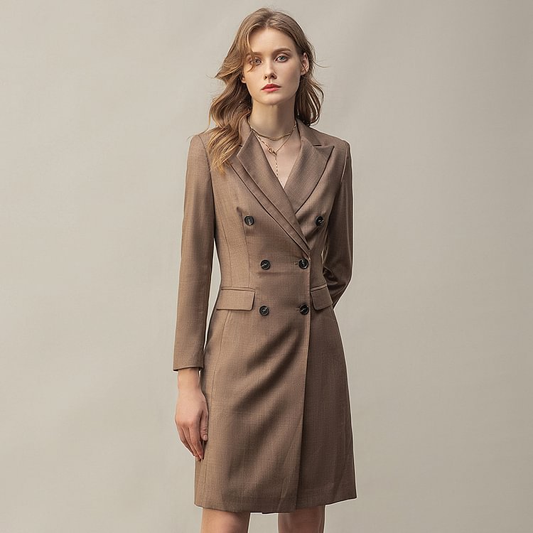 Elegant Double Breasted Suit Dress