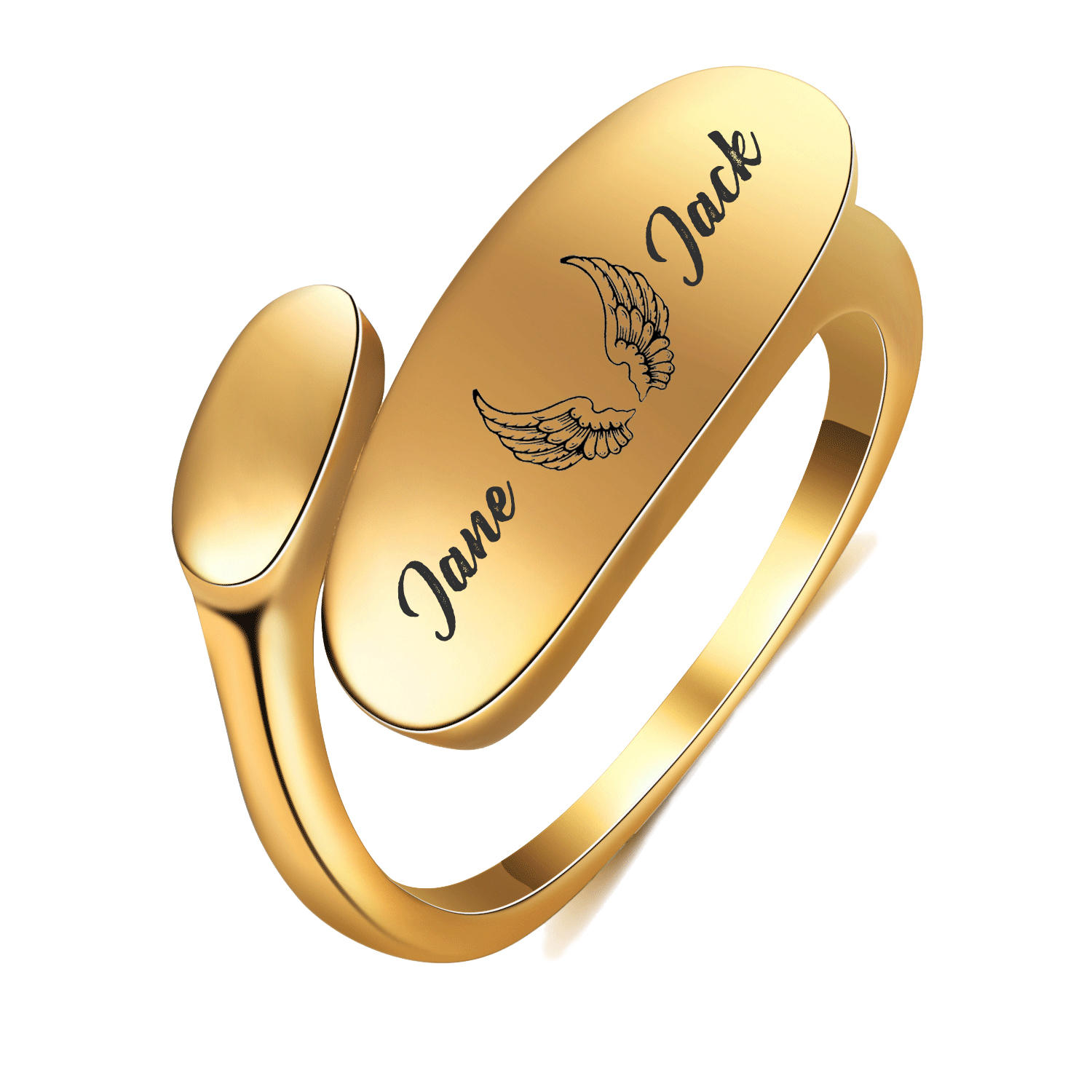 Personalisierbarer Damen Ring Mit Name - Verstellbarer Buchstabe Ring