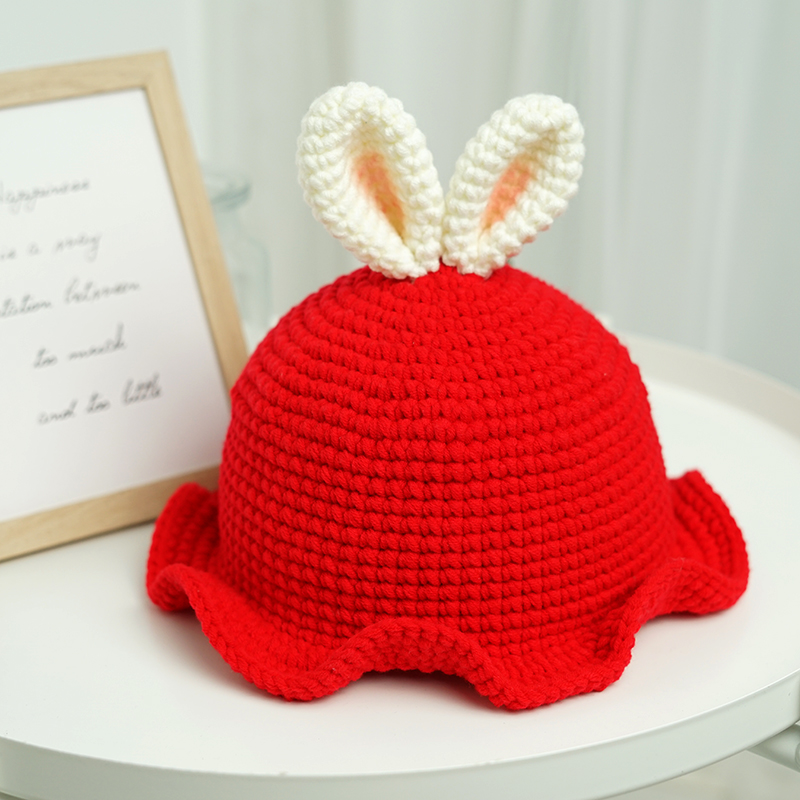 Cozy Kids DIY Knitting Kit: Wool Bunny Ears Beanie - Warm Winter Hat