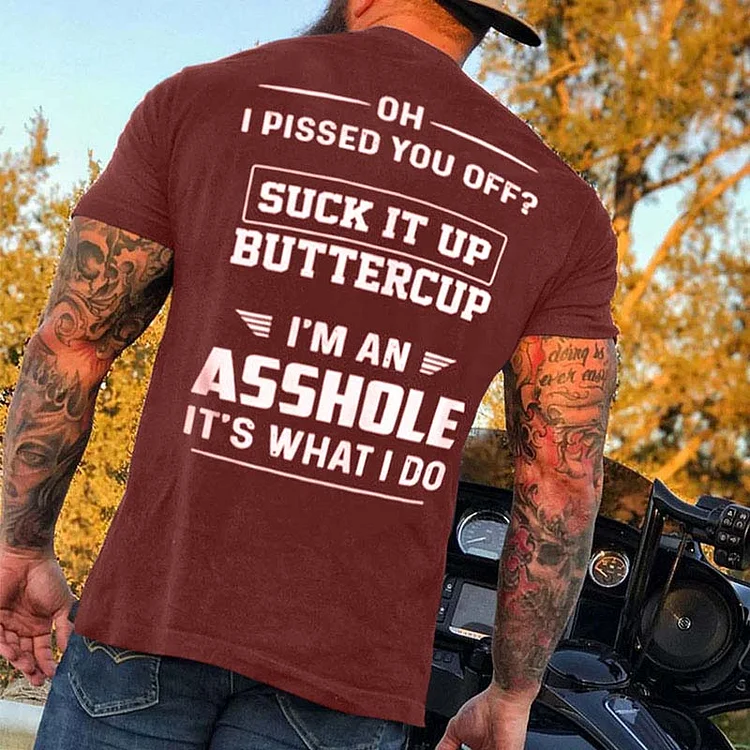 Mens Casual Letter Printed Short Sleeve Funny Offensive T-Shirt