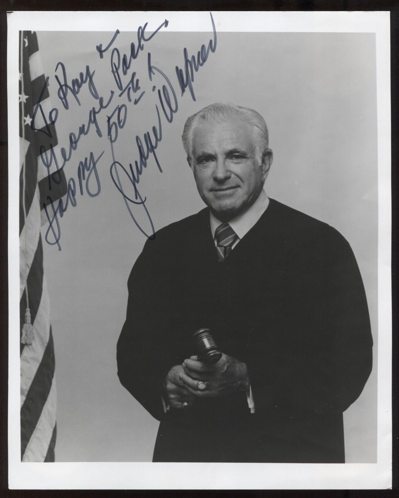 Judge Wapner Signed 8x10 Photo Poster painting Signature Autographed Vintage Signature Joseph