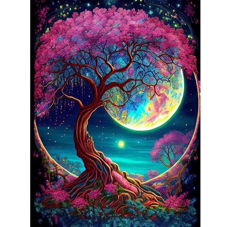 Moonlight Tree Of Life 30*40CM(Canvas) Full Round Drill Diamond Painting gbfke