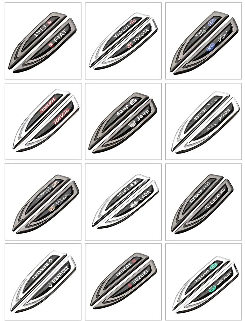 3D streamlined body side logo decoration (2 pieces)