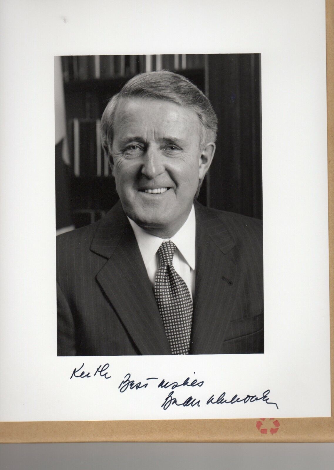 BRIAN MULRONEY AUTOGRAPH, CANADIAN PRIME MINISTER