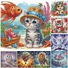 (Multi-Style)Cat Fish Owl-Partial Special Shaped Diamond Painting 30*30CM