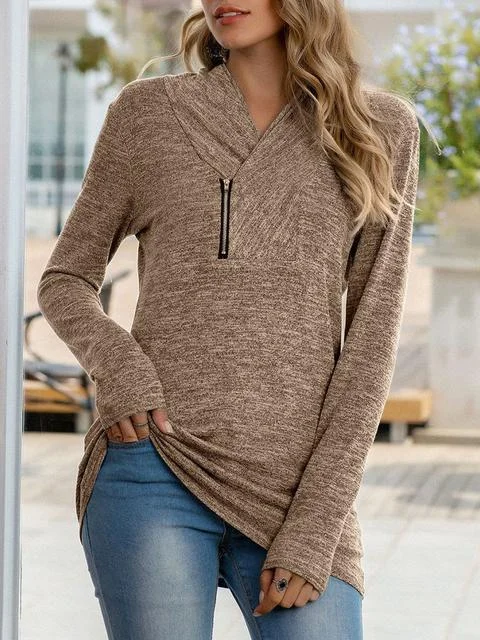 Long Sleeve V-neck Casual Tops