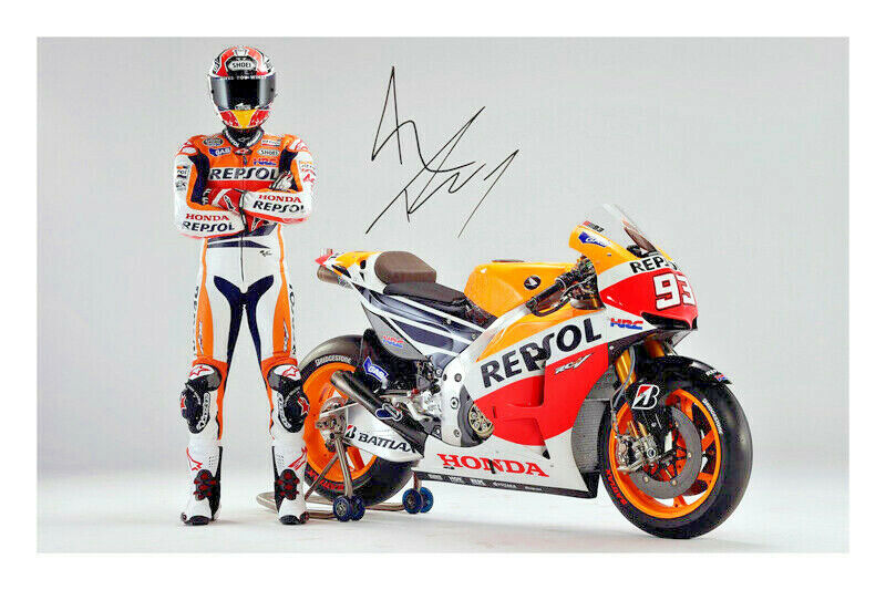 Marc Marquez Signed A4 Photo Poster painting Print Autograph MotoGP