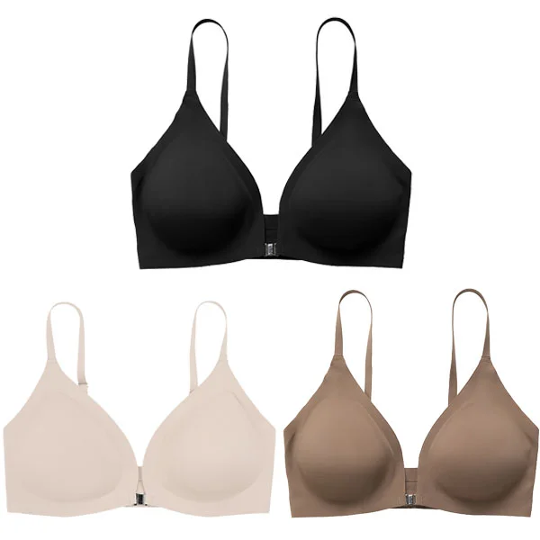 (3 vnt = 39€) Priekinis mygtukas šilko liemenėlė be plieninio žiedo 细肩内衣 James Yang