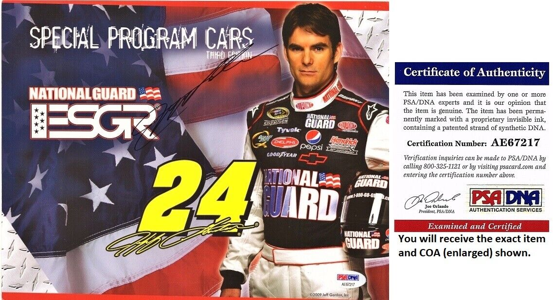 Jeff Gordon Signed Nascar Auto Racing Promo 8x10 inch Photo Poster painting - PSA/DNA COA