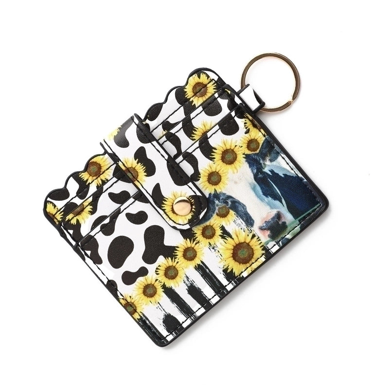 Women’s Solid Color Lingge Leopard Pu Leather Zipper Coin Purses