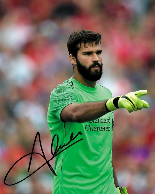 Alisson Becker - Liverpool Autograph Signed Photo Poster painting Print