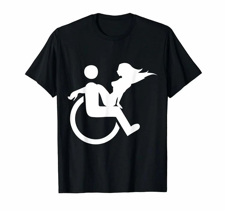 Wheelchair Handicap Lapdance With Stripper Funny T-Shirt - Heather Prints Shirts