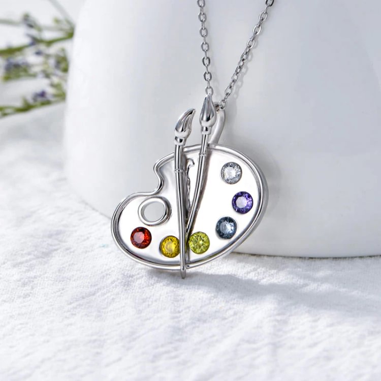 For Daughter - S925 Your Life is a Canvas Colorful Painting Necklace