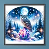 >SALE<5D DIY Full Round Drill Diamond Painting Owl Kit Home Decor Art Craft 40x40cm