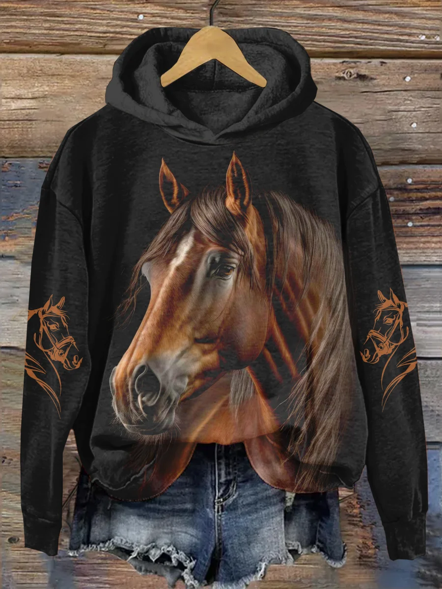 Art Horse Printed Sweatshirt