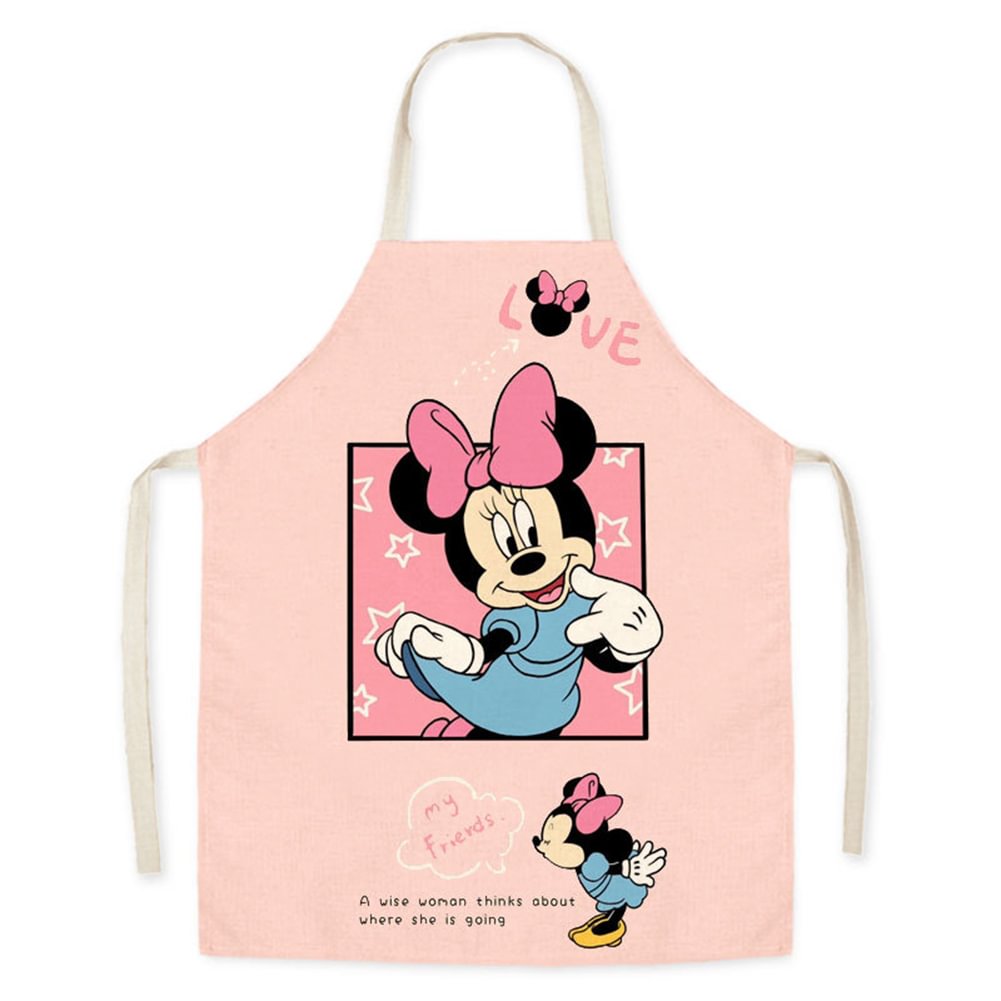 Linen Print Apron - Mickey Mouse - 68x55cm