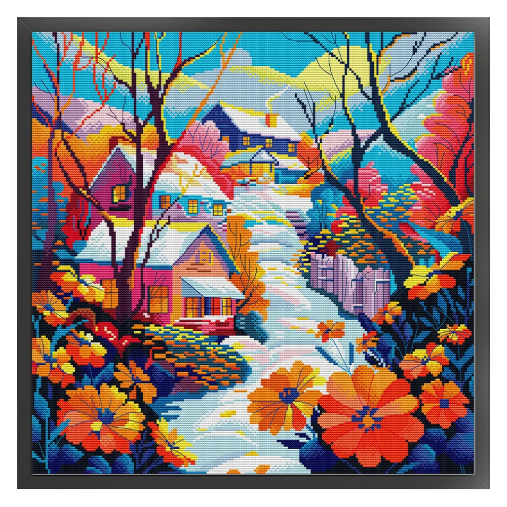 14CT Full Counted Cross Stitch - Snow(Canvas|43*43CM)