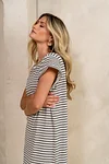 Esme Striped Maxi Dress in Black