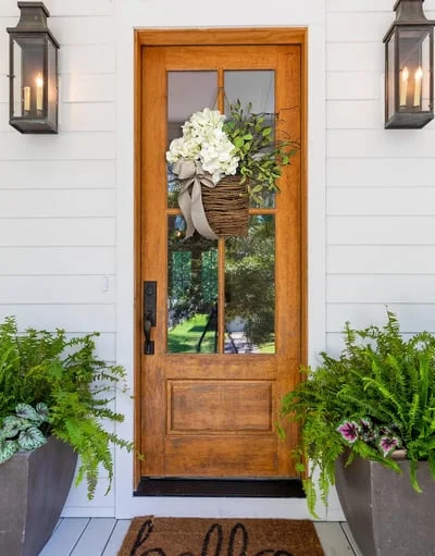 🎁Mother's Day Gift💐Cream Hydrangea Door Hanger Basket Wreath