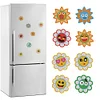 (US Only)8Pcs 2D/Flat DIY Summer Flowers Diamond Painting Magnets Kit for Art Crafts Gift