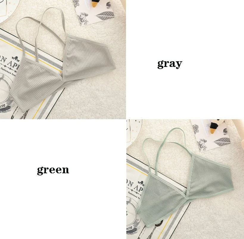 Comfortable sexy female bra thin cotton French sexy bra deep V wireless push chest bra without steel ring seamless bra