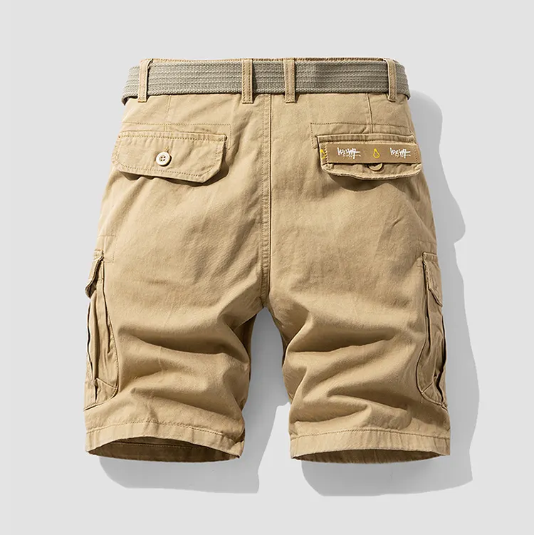 Men's Cotton Canvas Cargo Shorts &ndash; Relaxed Belted Fit &ndash; view 2