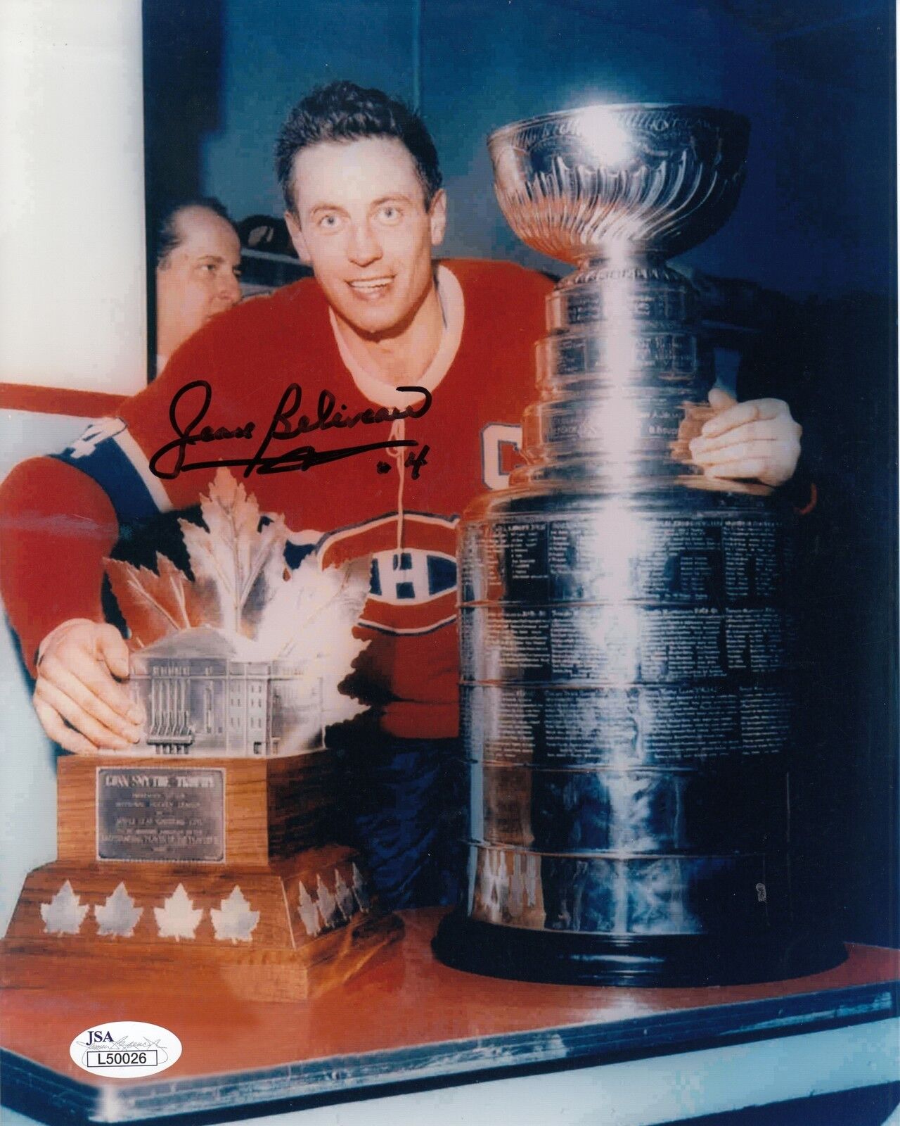 Jean Beliveau #0 8x10 Signed Photo Poster painting W/JSA Montreal Canadiens 090918