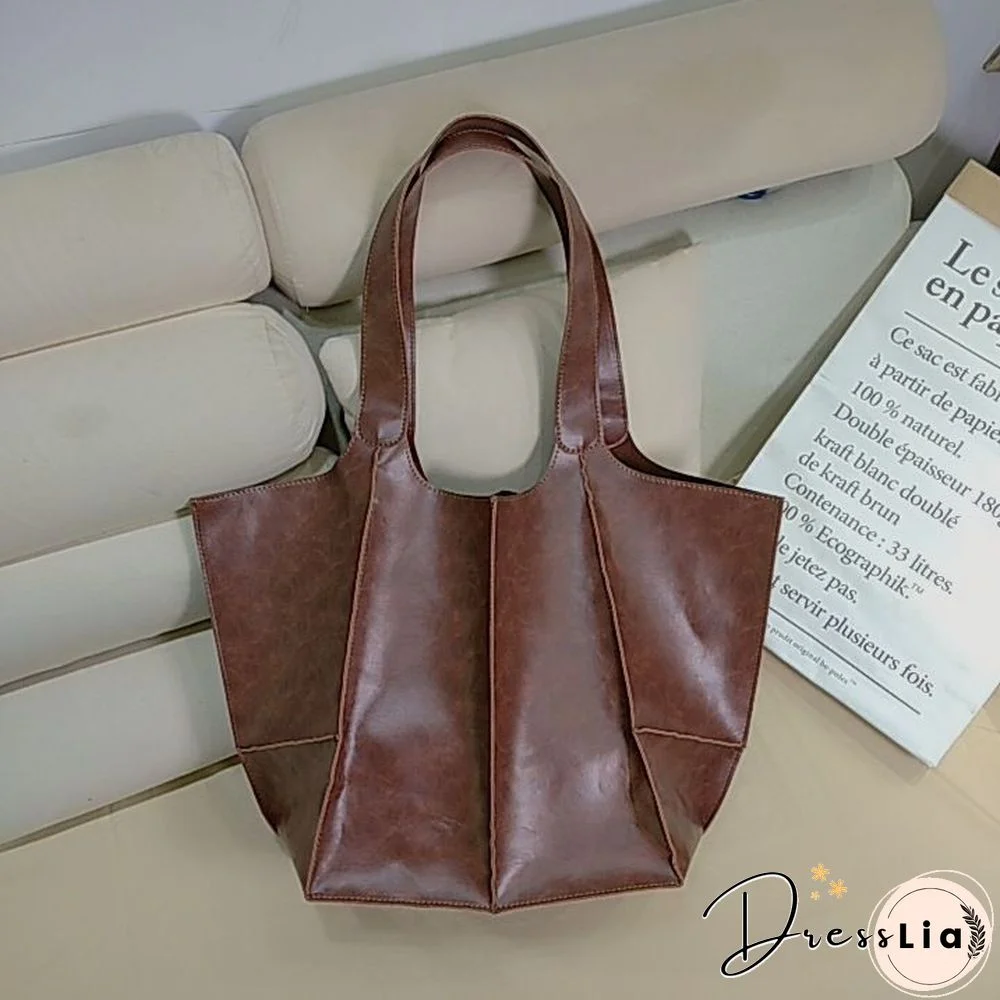 Brown Leather Womens Tote Bags School Handbags