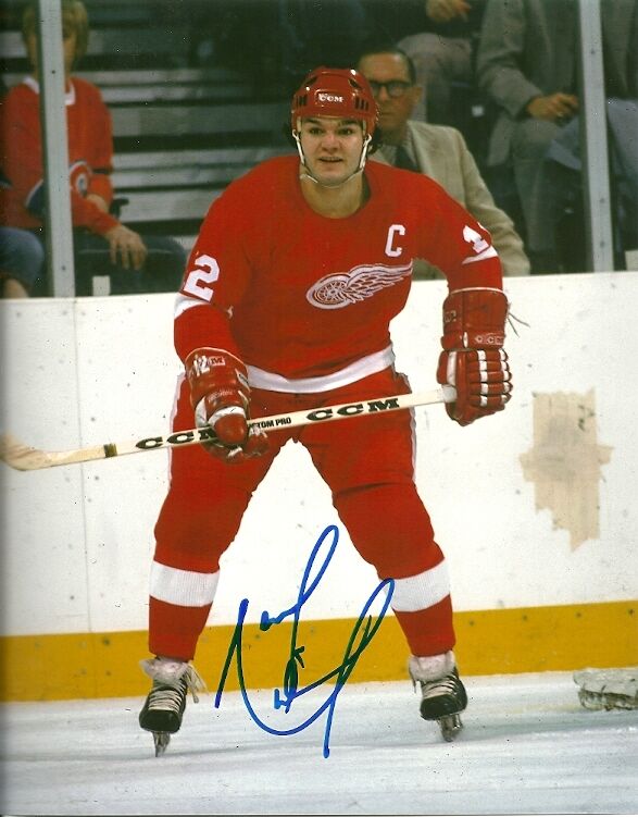 VINTAGE MARCEL DIONNE SIGNED DETROIT RED WINGS 8x10 Photo Poster painting #1 HHOF Autograph