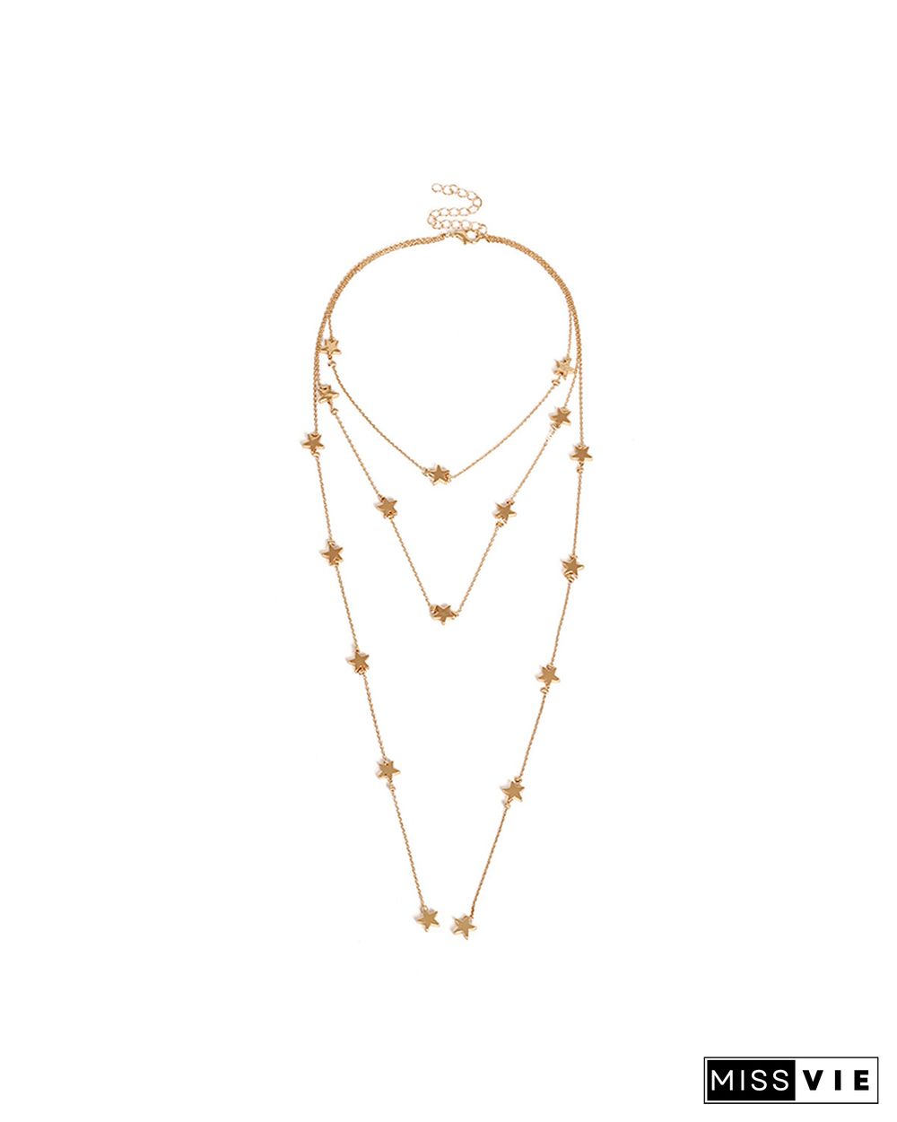 Star Pattern Triple-layer Necklace Pendant