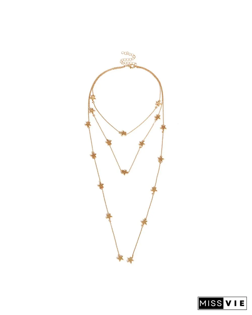 Star Pattern Triple-layer Necklace Pendant