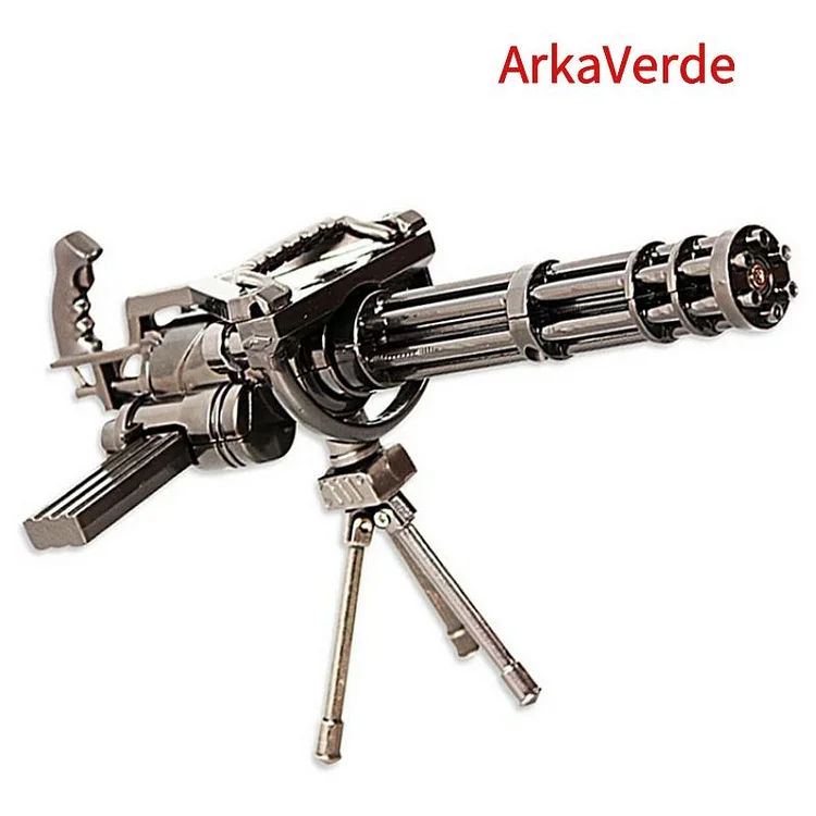 ArkaVerde ToyTime Alloy Model M134 Gatling Gun Model PUBG Gun Model Rotating Gatling Gun Toy Collection Alloy Weapon Ornament Adult Weapon Collection Toy Home Ornament Shooting Game 18cm