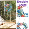 (US Only)Independence Day Wreath 5D DIY Diamond Painting Dots Pendant for Window Wall