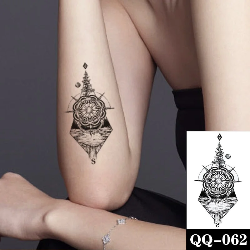 Tattoo Sticker Moon Sun Lunar Star Element Body Art Makeup Waterproof Temporary Women and Men Fake Tatoo