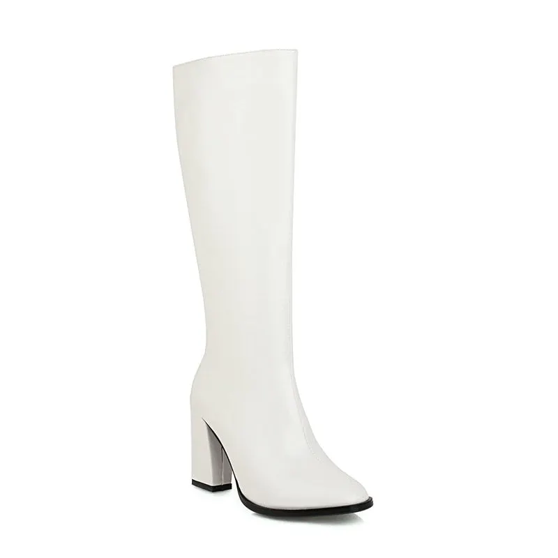 Euro Style Female High Heels Fashion Party Night Club Shoes Woman Winter Warm Women Knee High Western Boots